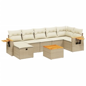 Maison exclusive - salon de jardin avec coussins 8 pcs beige résine tressée