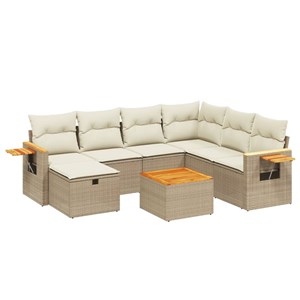 Maison exclusive - salon de jardin avec coussins 8 pcs beige résine tressée