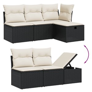 Maison exclusive - salon de jardin 7 pcs avec coussins noir résine tressée