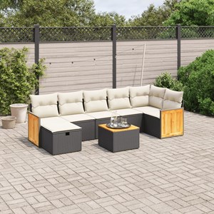 Maison exclusive - salon de jardin 8 pcs avec coussins noir résine tressée
