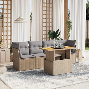 Maison exclusive - salon de jardin avec coussins 5 pcs beige résine tressée