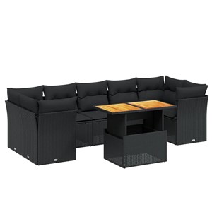 Maison exclusive - salon de jardin 8 pcs avec coussins noir résine tressée