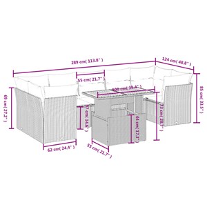 Maison exclusive - salon de jardin avec coussins 8 pcs beige résine tressée