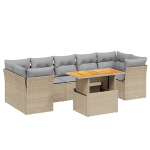Maison exclusive - salon de jardin avec coussins 8 pcs beige résine tressée