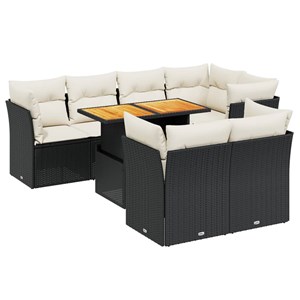 Maison exclusive - salon de jardin 8 pcs avec coussins noir résine tressée