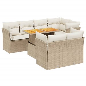 Maison exclusive - salon de jardin avec coussins 8 pcs beige résine tressée