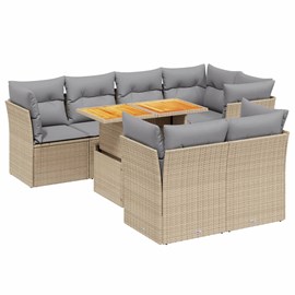 Maison exclusive - salon de jardin avec coussins 8 pcs beige résine tressée