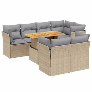 Maison exclusive - salon de jardin avec coussins 8 pcs beige résine tressée