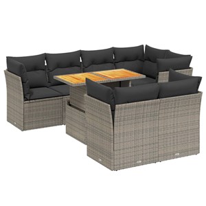 Maison exclusive - salon de jardin 8 pcs avec coussins gris résine tressée