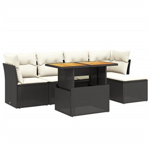Maison exclusive - salon de jardin 6 pcs avec coussins noir résine tressée