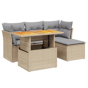 Maison exclusive - salon de jardin avec coussins 6 pcs beige résine tressée