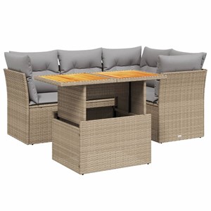 Maison exclusive - salon de jardin avec coussins 5 pcs beige résine tressée