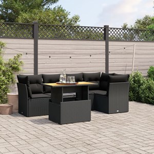 Maison exclusive - salon de jardin 5 pcs avec coussins noir résine tressée