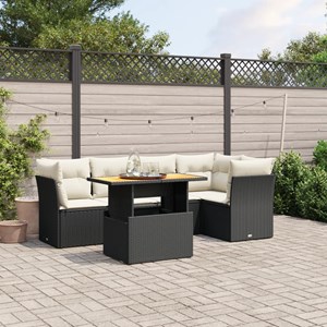Maison exclusive - salon de jardin 5 pcs avec coussins noir résine tressée