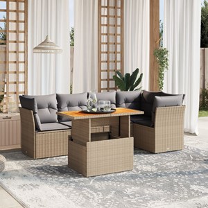 Maison exclusive - salon de jardin avec coussins 5 pcs beige résine tressée