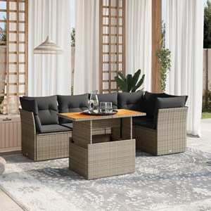 Maison exclusive - salon de jardin 5 pcs avec coussins gris résine tressée