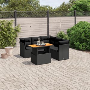 Maison exclusive - salon de jardin 5 pcs avec coussins noir résine tressée