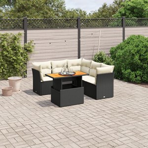 Maison exclusive - salon de jardin 5 pcs avec coussins noir résine tressée