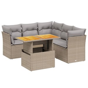 Maison exclusive - salon de jardin avec coussins 5 pcs beige résine tressée