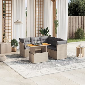 Maison exclusive - salon de jardin avec coussins 5 pcs beige résine tressée