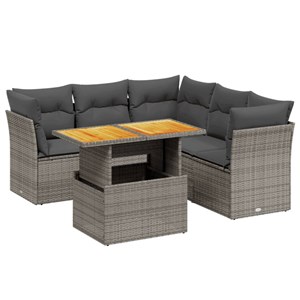Maison exclusive - salon de jardin 5 pcs avec coussins gris résine tressée