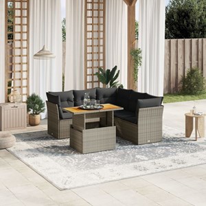 Maison exclusive - salon de jardin 5 pcs avec coussins gris résine tressée