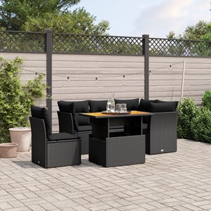 Maison exclusive - salon de jardin 5 pcs avec coussins noir résine tressée