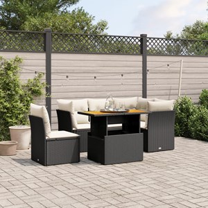 Maison exclusive - salon de jardin 5 pcs avec coussins noir résine tressée