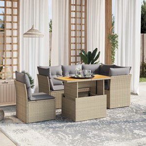 Maison exclusive - salon de jardin avec coussins 5 pcs beige résine tressée