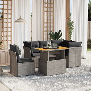 Maison exclusive - salon de jardin 5 pcs avec coussins gris résine tressée