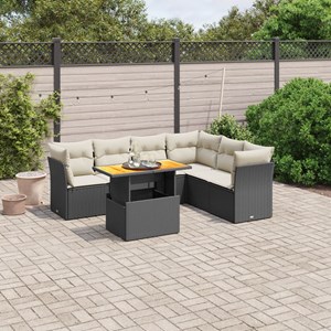 Maison exclusive - salon de jardin 7 pcs avec coussins noir résine tressée