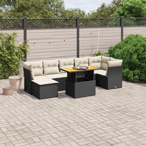 Maison exclusive - salon de jardin 8 pcs avec coussins noir résine tressée