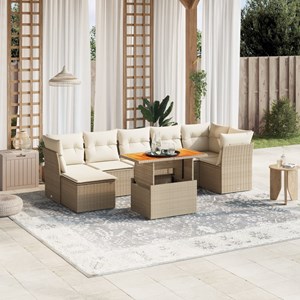 Maison exclusive - salon de jardin avec coussins 8 pcs beige résine tressée