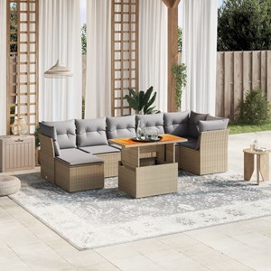 Maison exclusive - salon de jardin avec coussins 8 pcs beige résine tressée