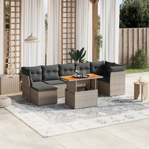Maison exclusive - salon de jardin 8 pcs avec coussins gris résine tressée