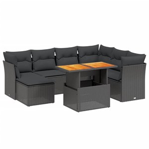Maison exclusive - salon de jardin 8 pcs avec coussins noir résine tressée