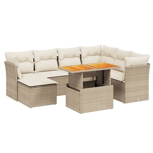 Maison exclusive - salon de jardin avec coussins 8 pcs beige résine tressée