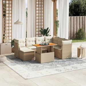 Maison exclusive - salon de jardin avec coussins 8 pcs beige résine tressée