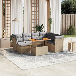 Maison exclusive - salon de jardin avec coussins 8 pcs beige résine tressée