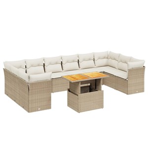 Maison exclusive - salon de jardin 11 pcs avec coussins beige résine tressée