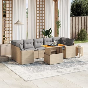 Maison exclusive - salon de jardin avec coussins 8 pcs beige résine tressée