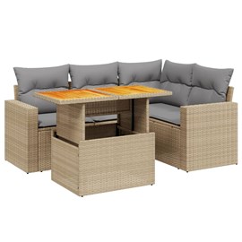 Maison exclusive - salon de jardin avec coussins 5 pcs beige résine tressée