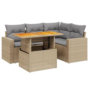 Maison exclusive - salon de jardin avec coussins 5 pcs beige résine tressée