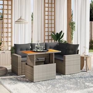 Maison exclusive - salon de jardin 5 pcs avec coussins gris résine tressée