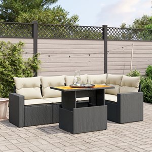 Maison exclusive - salon de jardin 6 pcs avec coussins noir résine tressée