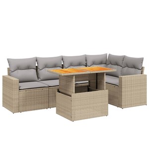 Maison exclusive - salon de jardin avec coussins 6 pcs beige résine tressée
