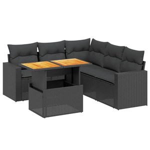 Maison exclusive - salon de jardin 6 pcs avec coussins noir résine tressée