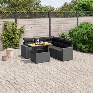 Maison exclusive - salon de jardin 6 pcs avec coussins noir résine tressée