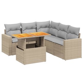 Maison exclusive - salon de jardin avec coussins 6 pcs beige résine tressée