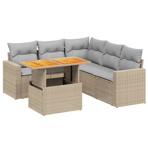Maison exclusive - salon de jardin avec coussins 6 pcs beige résine tressée